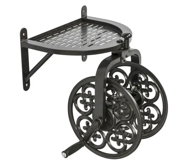 Liberty Garden 125' Bronze Wall-Mount 360° Rotating Hose Reel