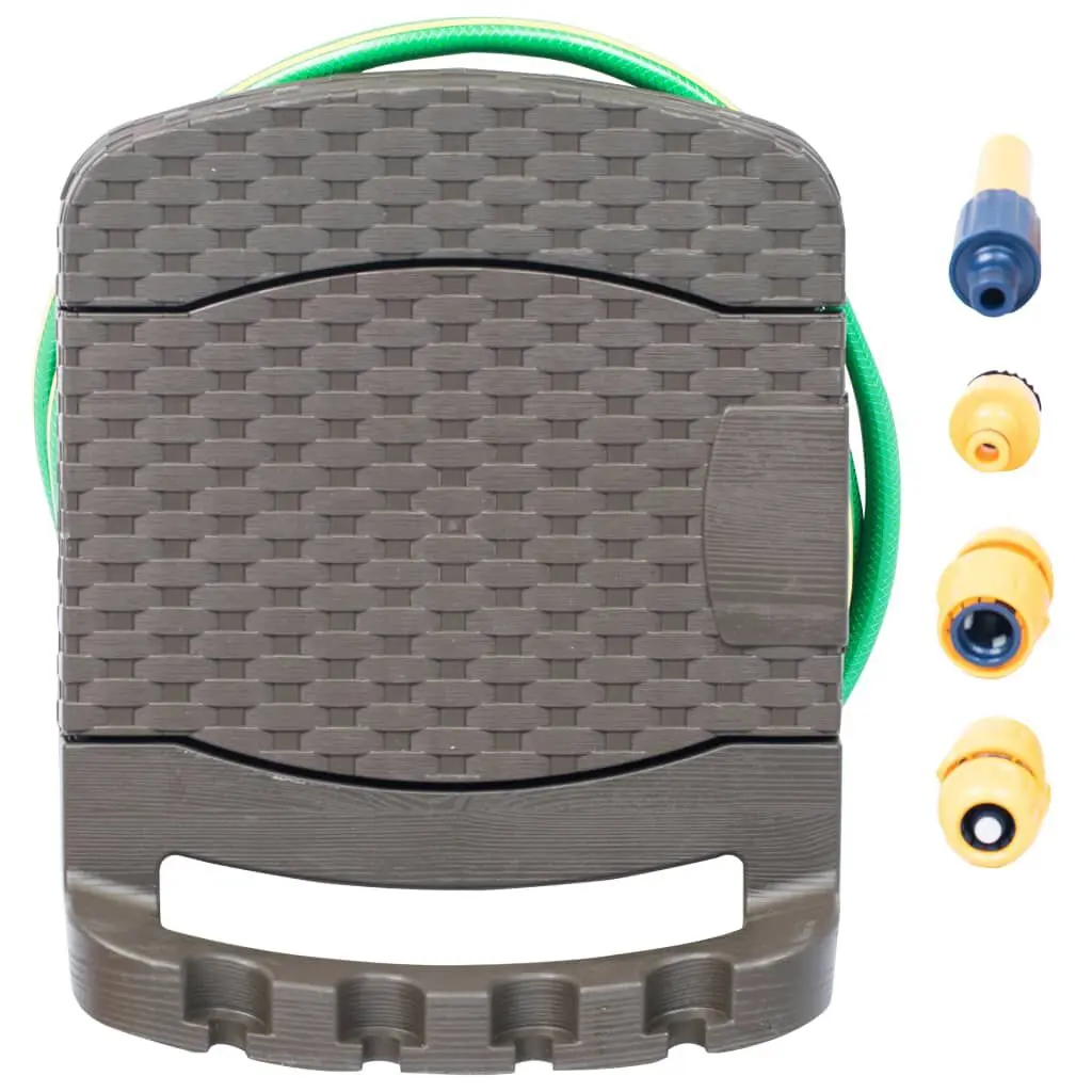 Wall Mounted Hose Reel Hose Plastic Brown Outdoor Garden Storage