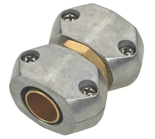 Landscapers Select GC535 Brass and Silver Garden Hose Mender 5/8 to 3/4
