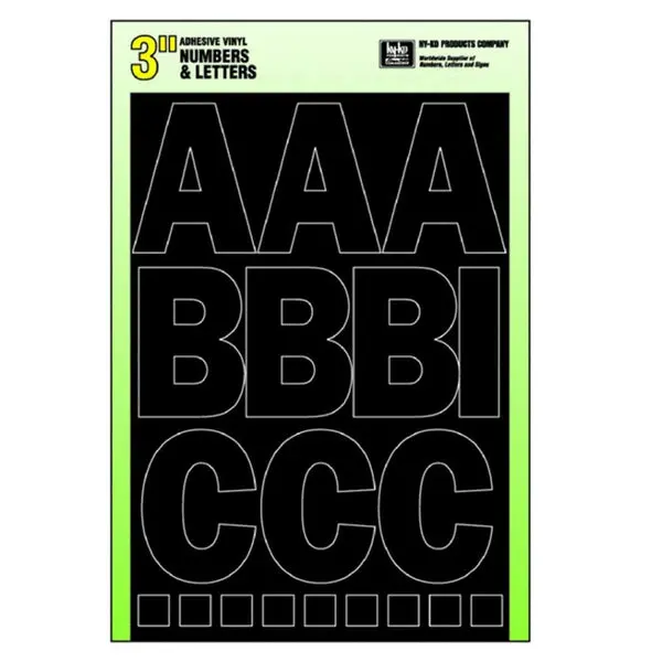 Hy-Ko 30035 Self Stick Adhesive Vinyl Number and Letter Set 3 Inch Black Easy Identification
