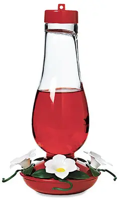 Audubon Clear Hurricane Shaped Glass Hummingbird Feeder 24 Oz