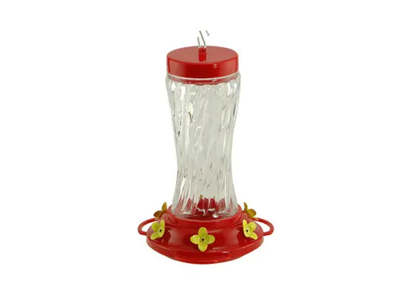 Audubon NA35225 Clear Glass Swirl Optic Hummingbird Bird Feeder 16 Oz Attracting Birds