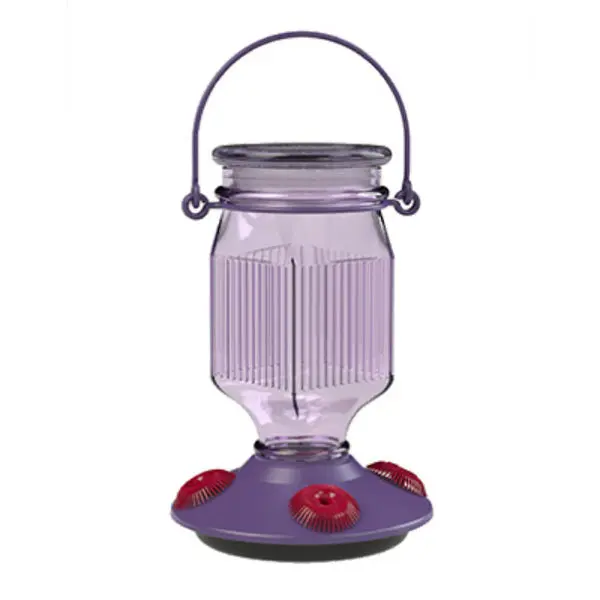 Perky-Pet 9101-2 Top Fill Glass Hummingbird Feeder Lavender Field 16 Oz