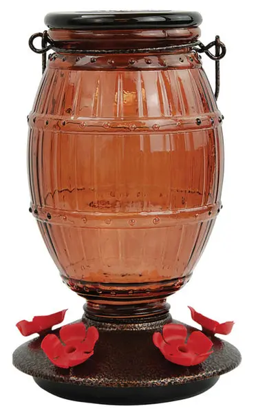 Perky-Pet 9106-2 Hummingbird Feeder 36 Ounce Red Glass Nectar Feeder Ant Moat