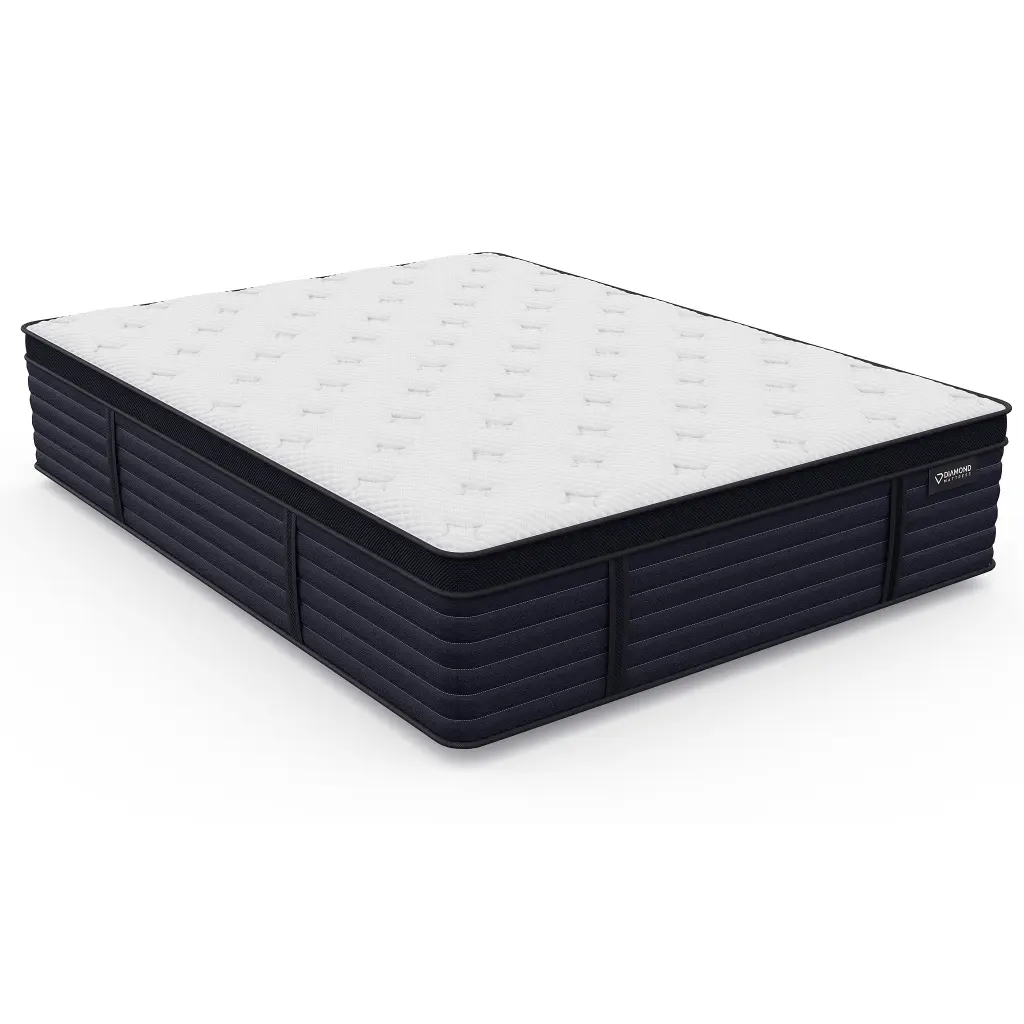 Queen Hughes Cool Latex Hybrid Euro Top 14.5 Inch Firm Feel Mattress diamond mattress