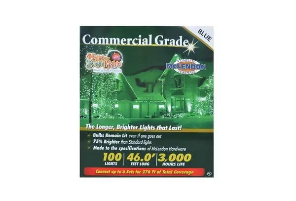 Holiday Bright 201002MBX Christmas Commercial Incandescent 100-Light Set Blue Holiday Bright Lights
