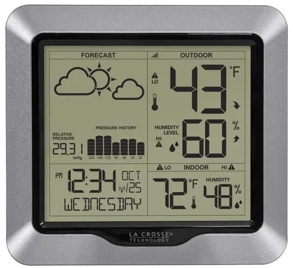 La Crosse Technology 308-1417 Hunter Forecast Station Silver Weather Monitor