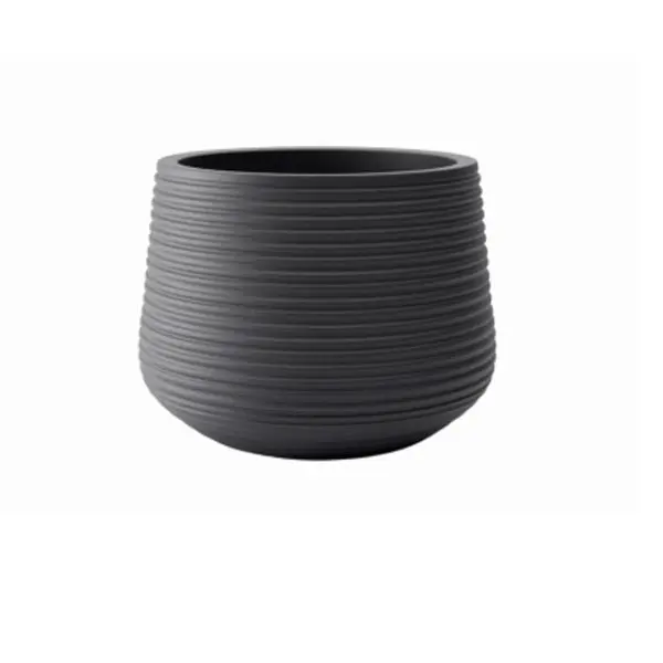 Avera AFM003045B Century Groove Planter Black 4.5 Inch