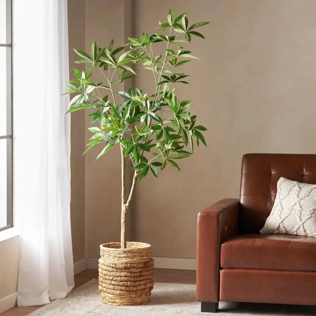 180Cm Artificial Pachira Macrocarpa Green Polyethylene Indoor Plant nh-bc furniturings