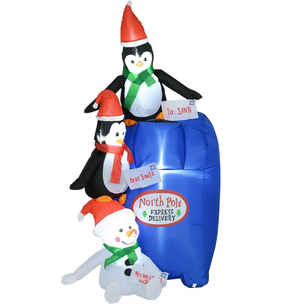 Homcom 6Ft Christmas Inflatables Outdoor Decorations North Pole Mailbox aosom business
