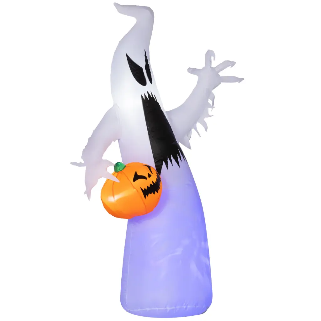Homcom 5.9' Halloween Inflatable Outdoor Decoration Ghost Pumpkin Design aosom business