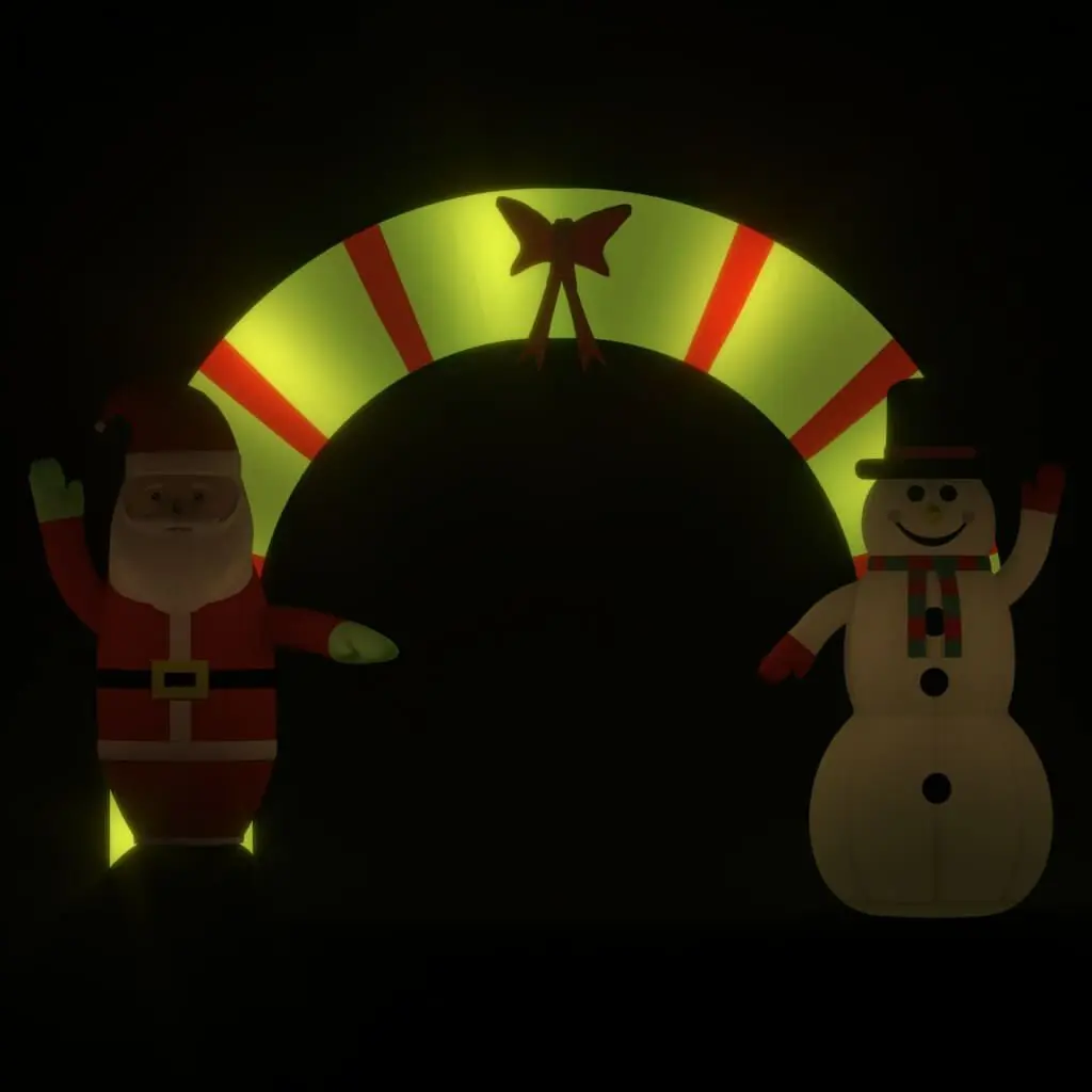 Christmas Inflatable Santa Snowman Arch Gate LED 106.3 Inches Outdoor Decoration