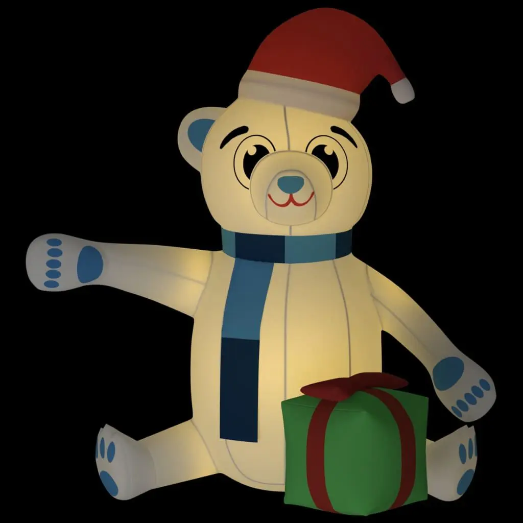 Christmas Inflatable Teddy Bear LED 94.5" Holiday Outdoor Decoration