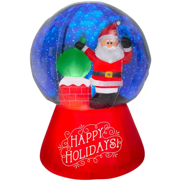 Gemmy 114690 Christmas Airblown Santa Snowglobe Multicolored Inflatable Decoration