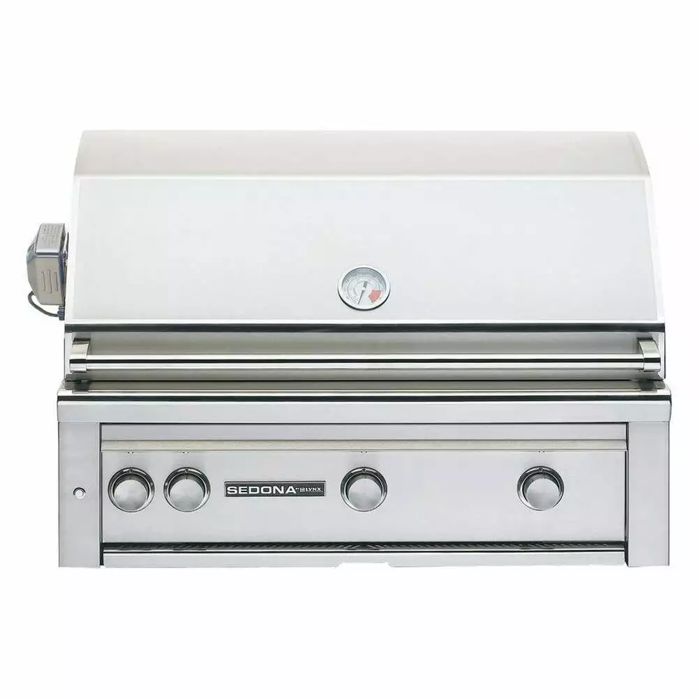 Sedona Lynx L600R-NG 83000 BTU 36 Inch Wide Natural Gas Built- Grill Rear Infrared Burner Rotisserie System