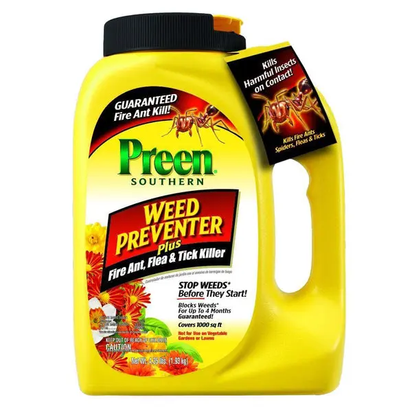 Preen 24-64033 Southern Weed Preventer Plus Fire Ant Flea and Tick Killer 4.25 Lb GreenView