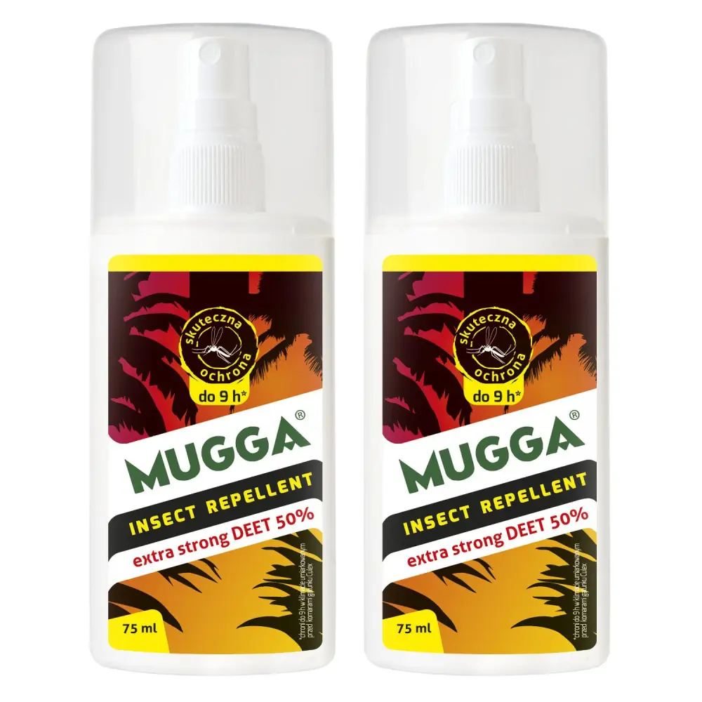 2x Mugga Spray 50% Deet insect repellent 75ml