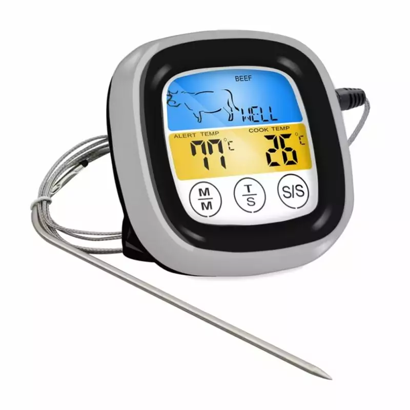Instant Read Digital Food Meat Thermometer Cooking Oven Kitchen BBQ Grill Color LCD Backlight