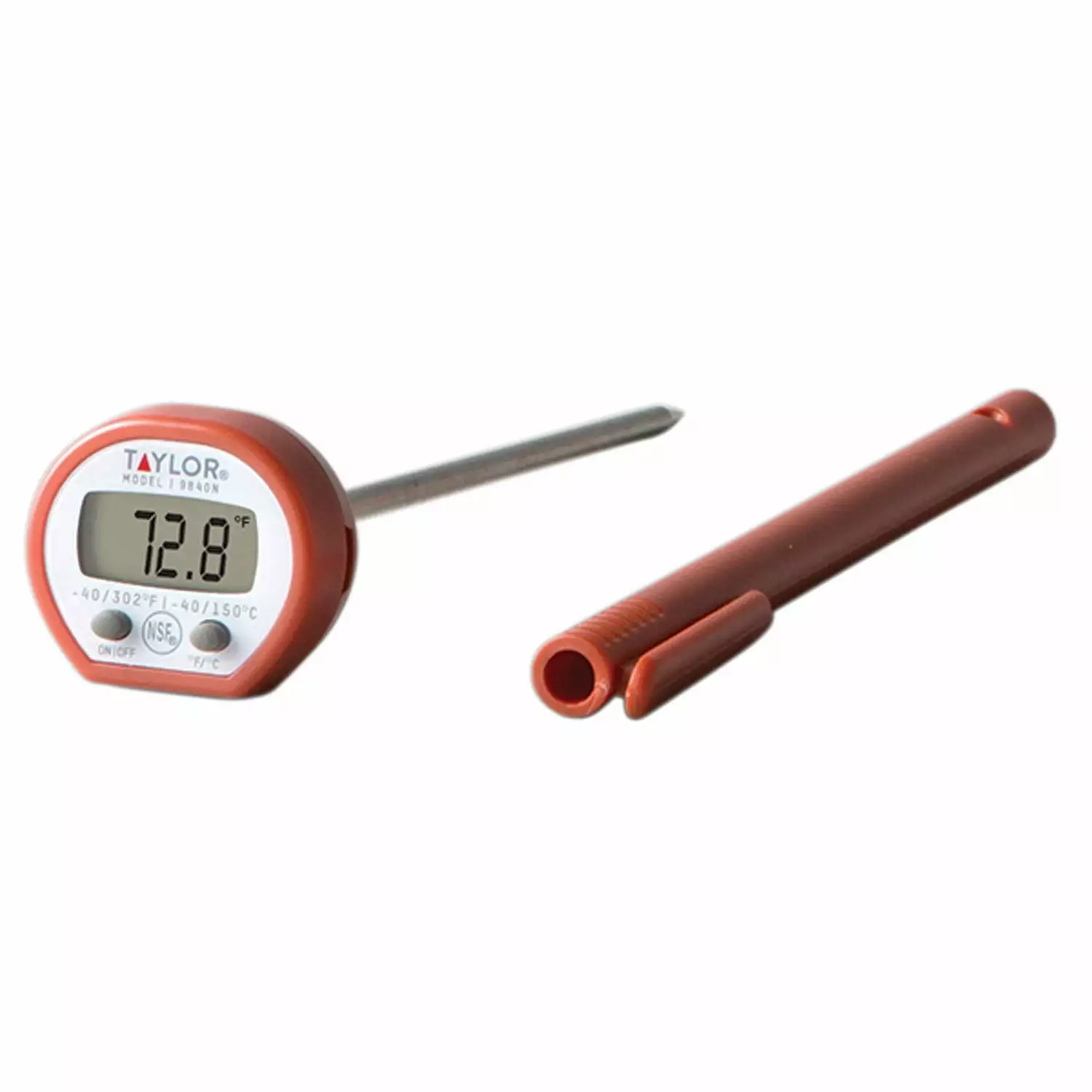 Taylor Instant Read Digital Meat Food Grill BBQ Cooking Kitchen Thermometer Pocket Sleeve Clip Red Universal