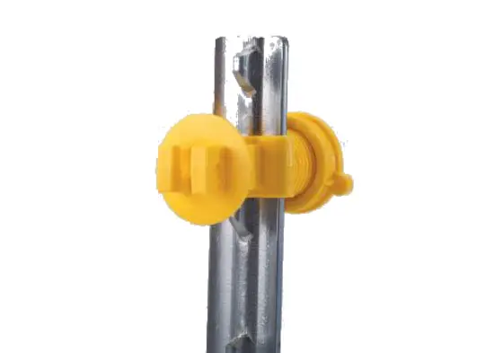 Dare 2193-25 Western Screw Tight T-Post Insulator Yellow 25-Pack Electric Fencing
