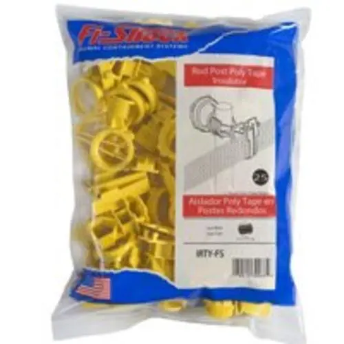 Fi-Shock IRTY-FS Poly Tape Round Post Insulator Yellow Electric Fence