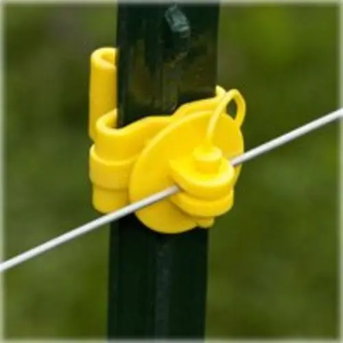 Fi-Shock ITPLY-FS Pin-Lock T-Post Insulator Yellow Electric Fencing