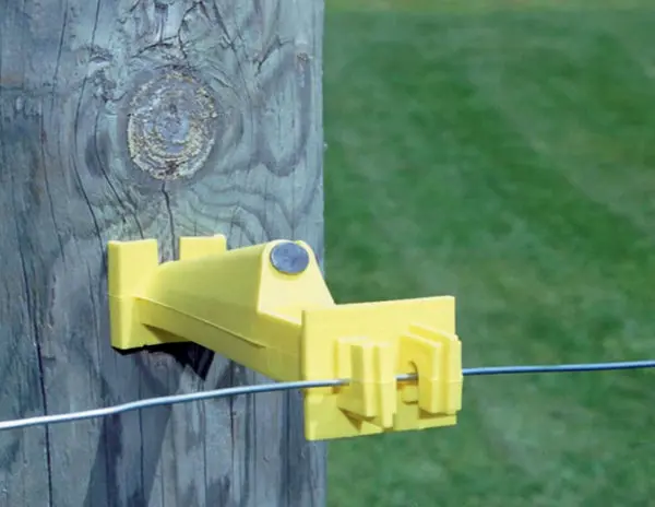 Zareba IW5XNY-Z Wood Post Fence Insulator Yellow Electric Fencing