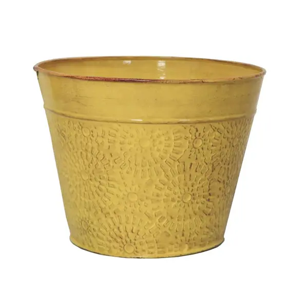 Robert Allen MPT02023 IronStone Cove Planter Sunflower Yellow Vibrant Decor
