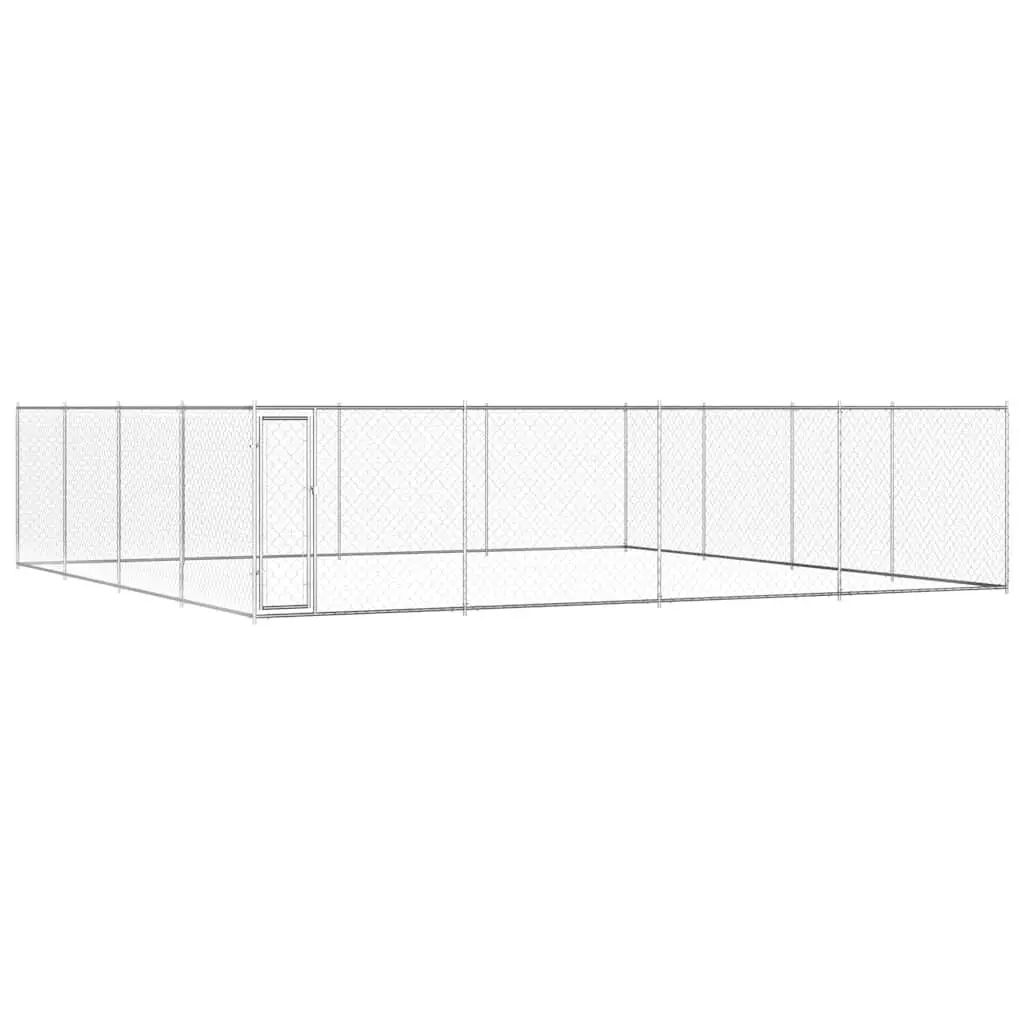 Outdoor Dog Kennel Galvanized Steel 299.2x299.2x72.8 Inches Pet Enclosure