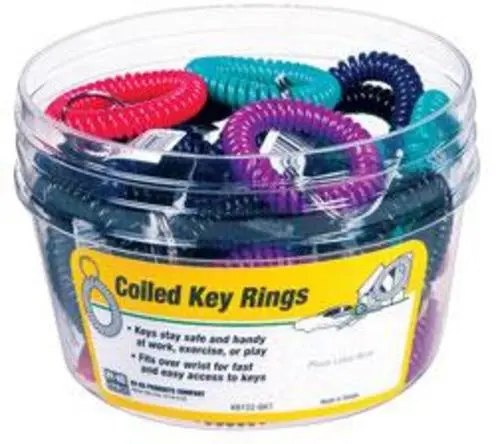 Hy-Ko KB152-BKT Wrist Coil Split Key Ring Convenient Key Holder Daily Use