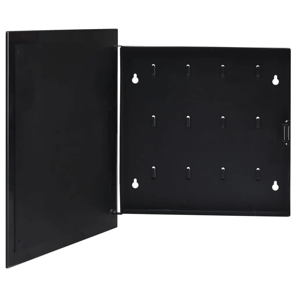 Key Box Magnetic Board Black 13.8x13.8x1.6 Inches Wall Mount Organizer