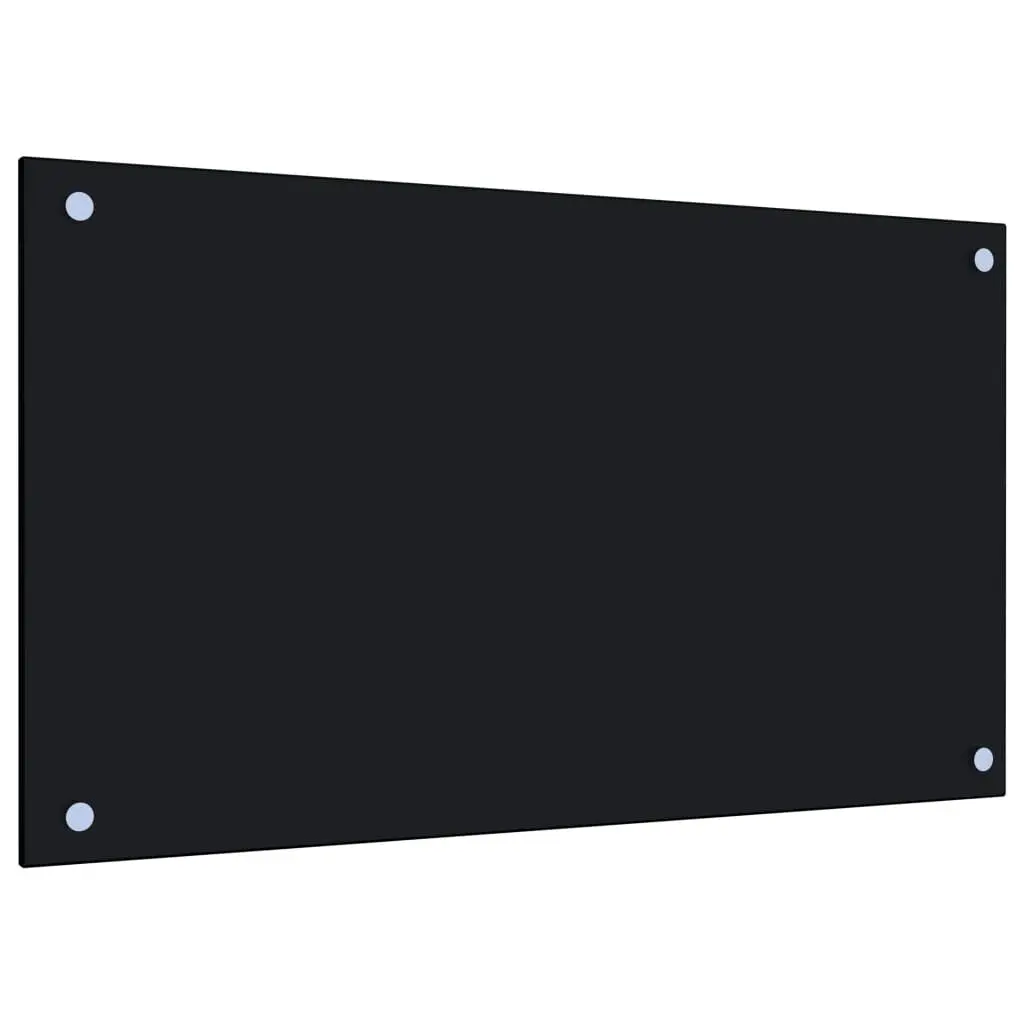 Kitchen Backsplash Black 27.6x15.7 Inches Tempered Glass Wall Protection