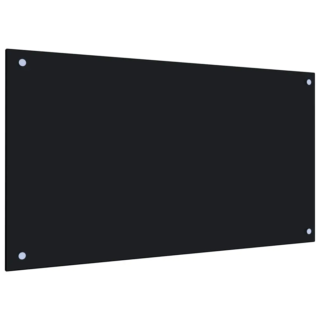 Kitchen Backsplash Black 35.4x19.7 Inches Tempered Glass Splashguard