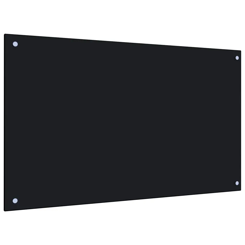 Kitchen Backsplash Black 39.4 Inch Tempered Glass Contemporary Splashguard