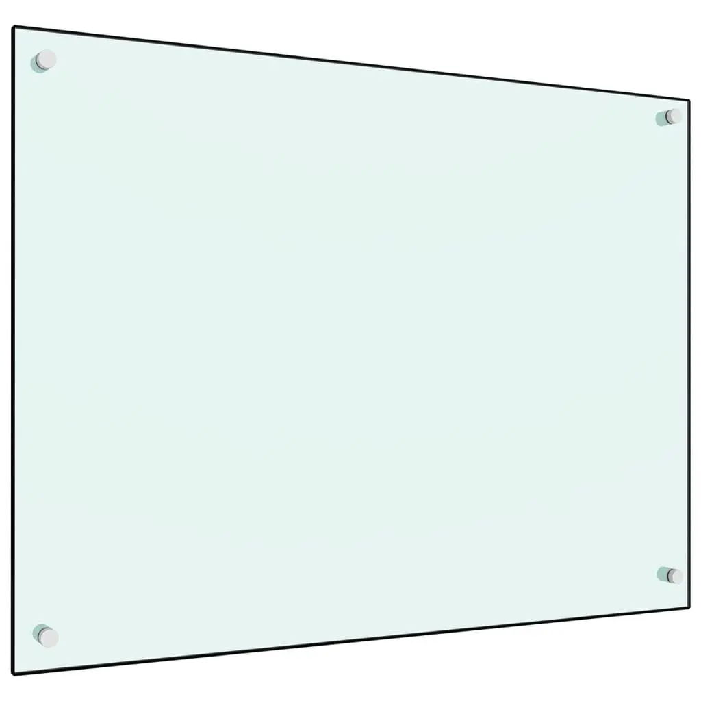 Kitchen Backsplash White 31.5 Inch Tempered Glass Modern Splashguard