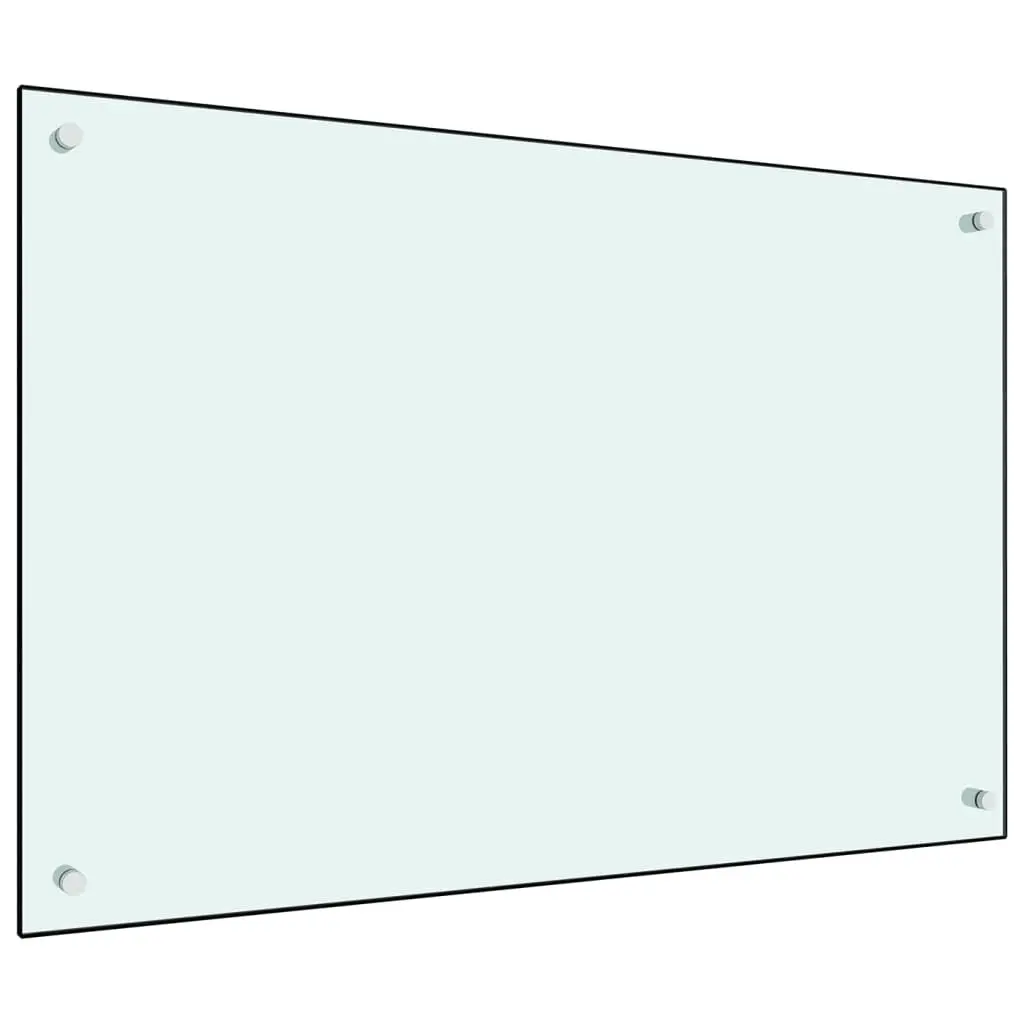 Kitchen Backsplash White 35.4x23.6 Inches Tempered Glass Splashguard