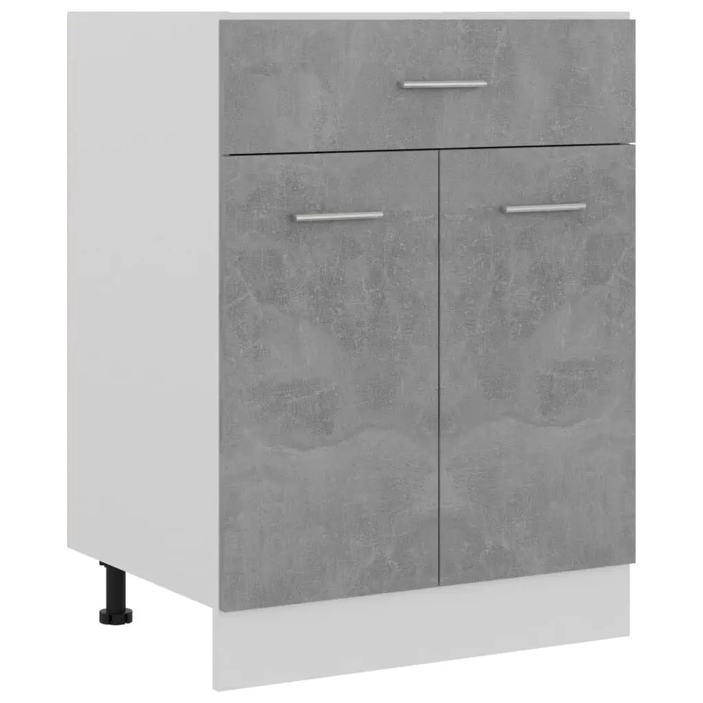 Drawer Bottom Cabinet Concrete Gray 23.6x18.1x32.1 Inches Engineered Wood