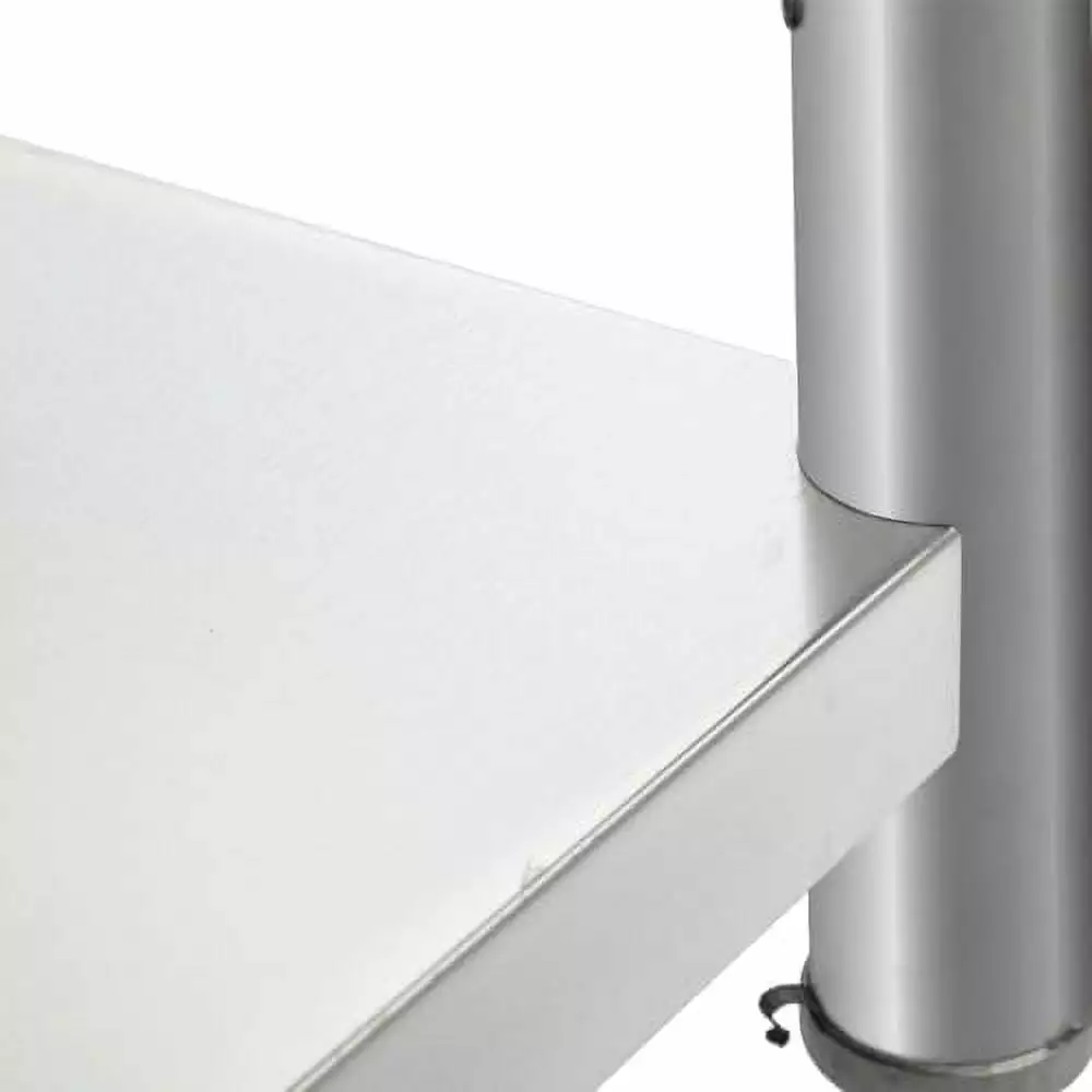 Stainless Steel Dining Cart Table Adjustable Storage Undershelf Flattop Grill Cart Commercial Kitchen 24