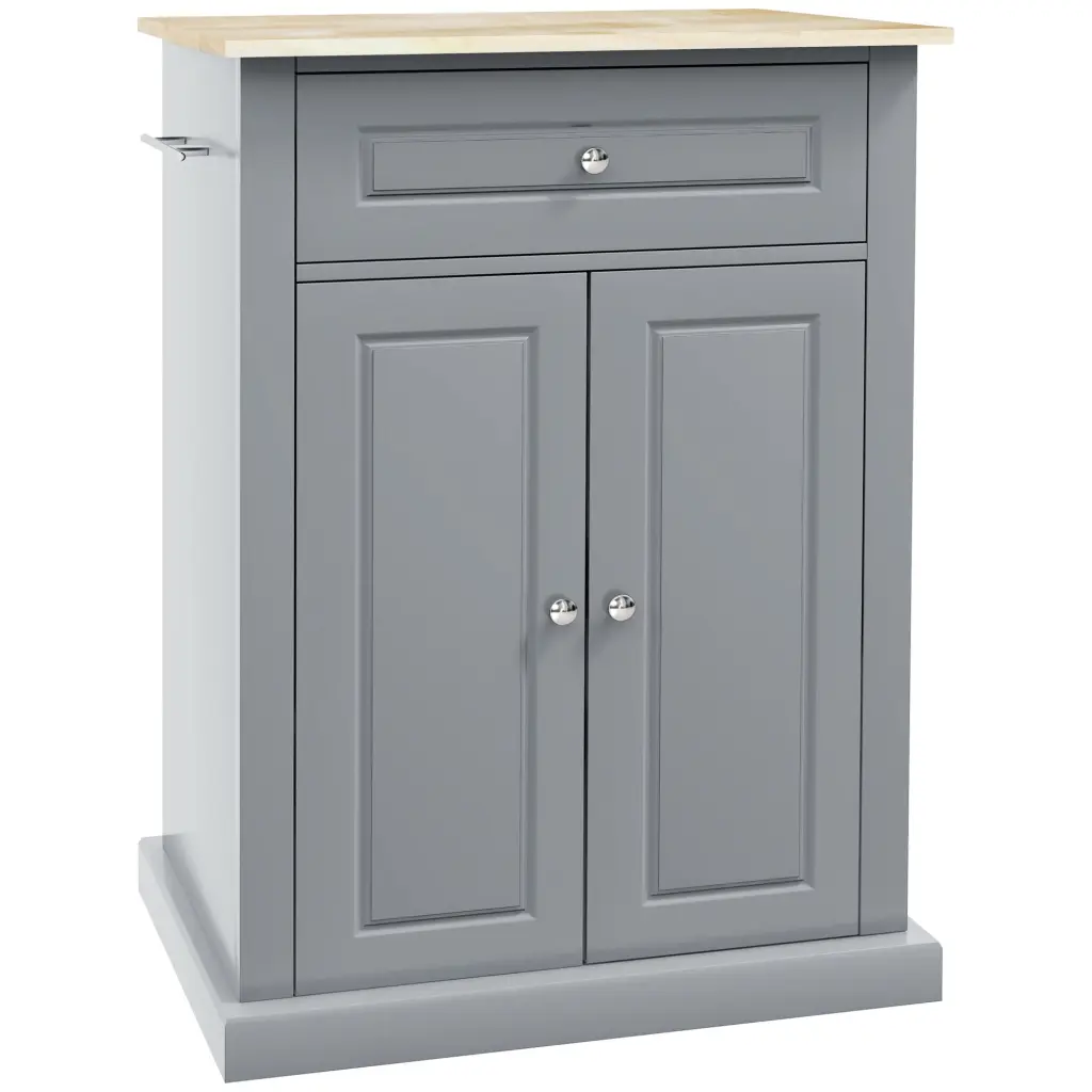 Homcom Rolling Kitchen Island Shopping Basket and Serving Trolley Table aosom business