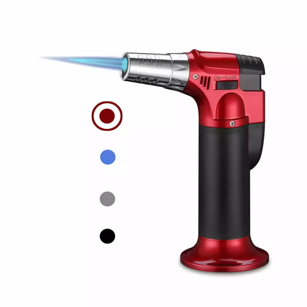Butane Torch Refillable Kitchen Torch Lighter Safety Lock and Adjustable Flame Baking Creme Brulee