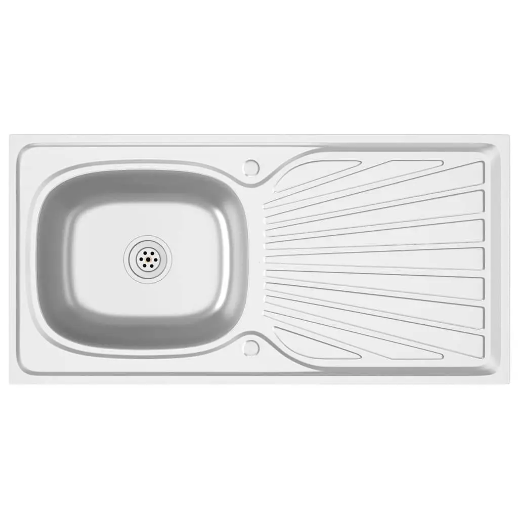 Kitchen Sink Drainer Set 39.4x19.7x6.1 Inches Stainless Steel Silver