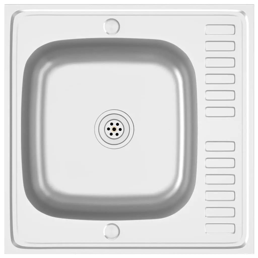 Kitchen Sink Drainer Set Stainless Steel 23.6x23.6x6.1 Inches Silver