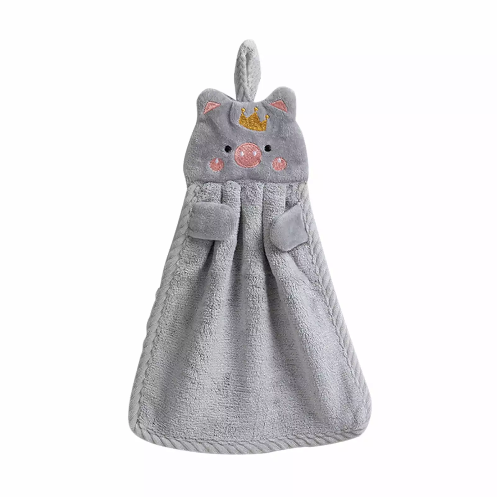NEGJ Cute Pig Absorbent Kitchen Towel Pan Hanger Children and Adults