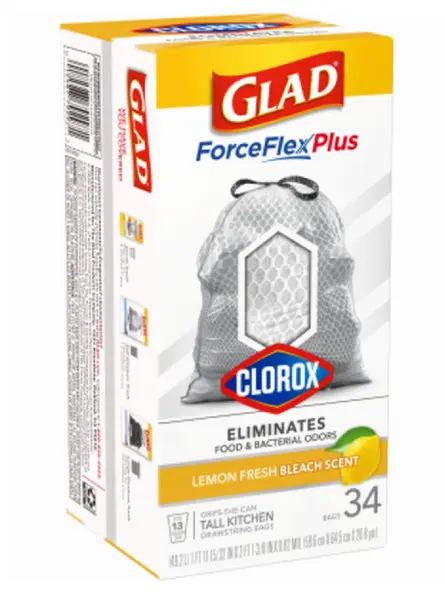 Clorox 79297 Glad ForceFlexPlus Tall Kitchen Trash Bags 34 Count