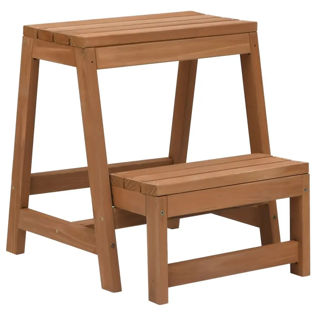 Foldable Step Stool Solid Firwood Compact Ladder