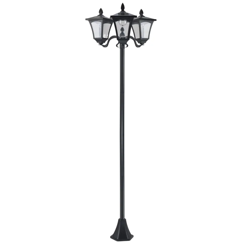 Outsunny 72 Inch Solar Lamp Post Triple Head Street Light All Weather Outdoor Lighting aosom business