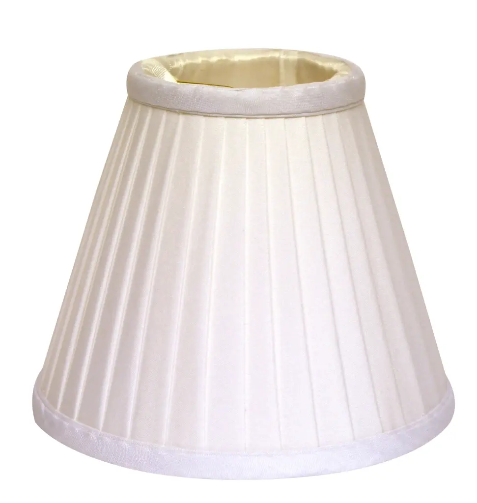Slant Side Pleat Chandelier Lampshade White Set 6 Flame Clip alabama lamp shades