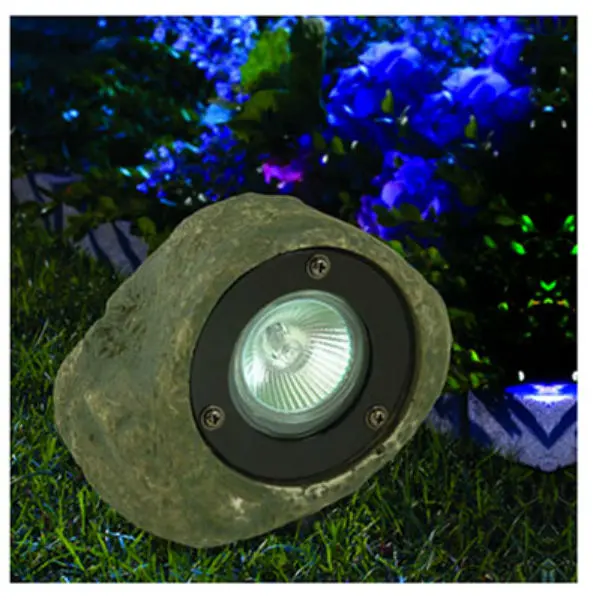 Moonrays 95828 Low Voltage Rock Spotlight Path Light 20-Watt Stone Color Outdoor Lighting