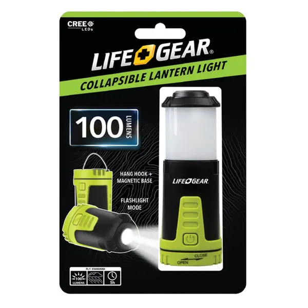 Life + Gear 41-3970 Compact Collapsible Lantern Flashlight 100 Lumens Life Gear