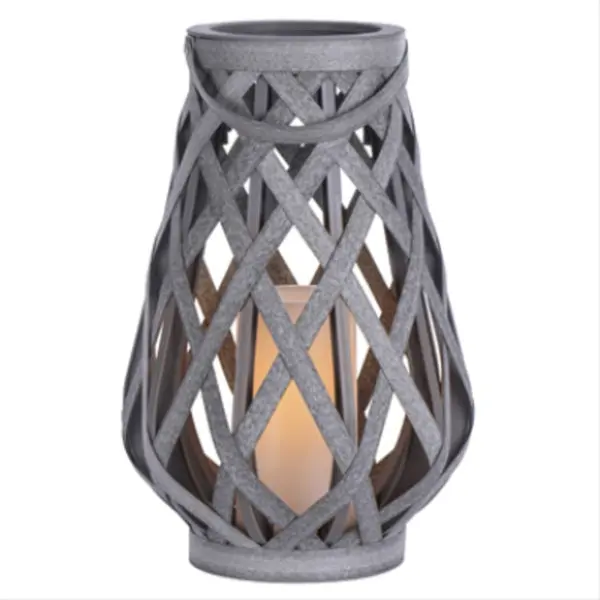 Sterno GL40467 Rattan Criss-Cross Lantern 17.5 Inch Outdoor Decorative Light